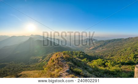 Panorama View From The View Point Of Phu Chi Dao In Chiang Rai, Thailand.