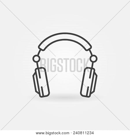 Over-ear Headphones Outline Vector Concept Icon Or Design Element