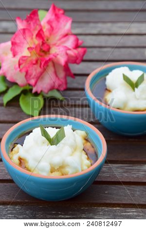 Bubur Sumsum, Rice Porridge With Palm Sugar Sauce