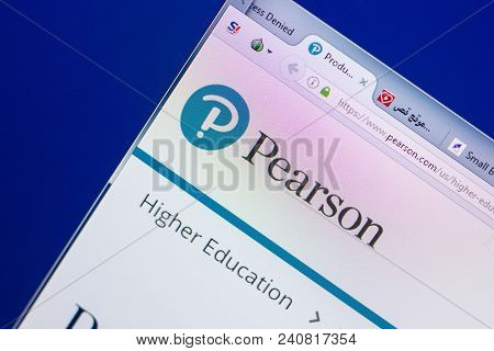 Ryazan, Russia - May 13, 2018: Pearson Website On The Display Of Pc, Url - Pearson.com