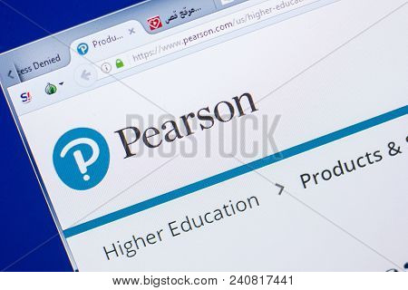 Ryazan, Russia - May 13, 2018: Pearson Website On The Display Of Pc, Url - Pearson.com