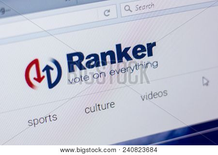 Ryazan, Russia - May 13, 2018: Ranker Website On The Display Of Pc, Url - Ranker.com