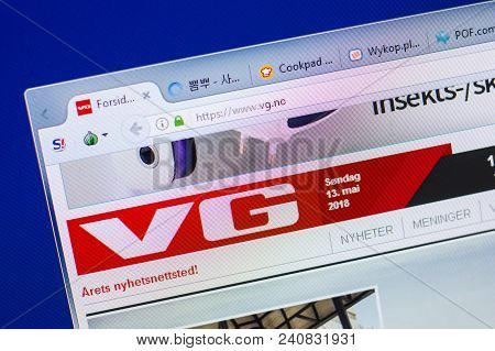Ryazan, Russia - May 13, 2018: Vg Website On The Display Of Pc, Url - Vg.no