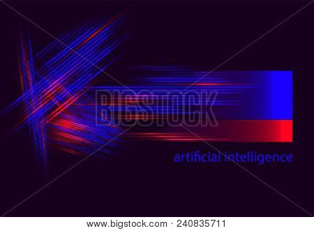 Big Data Vector Illustration. Machine Learning Algorithm For Information Filter And Anaytic