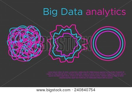 Big Data Science Vector Illustration. Machine Learning Algorithm For Information Filter And Anaytic 