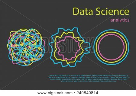 Big Data Science Vector Illustration. Machine Learning Algorithm For Information Filter And Anaytic 