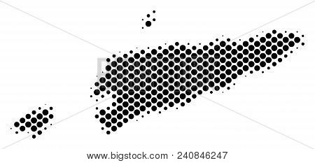 Abstract East Timour Map. Vector Halftone Territorial Scheme. Cartographic Pixel Abstraction. Schema
