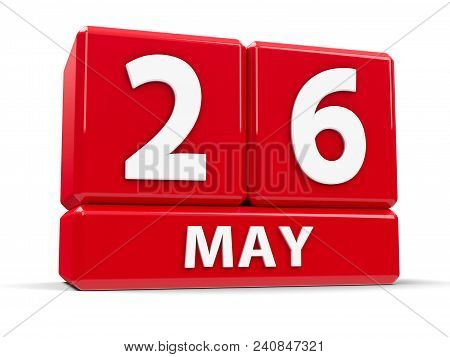 Red Cubes - The Twenty Sixth Of May - On A White Table - Independence Day In Georgia, Three-dimensio