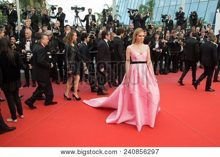 CANNES, FRANCE - MAY 13: Chiara Ferragni attends the screening of 'Sink Or Swim (Le Grand Bain)' during the 71st annual Cannes Film Festival at Palais des Festivals on May 13, 2018 in Cannes, France.