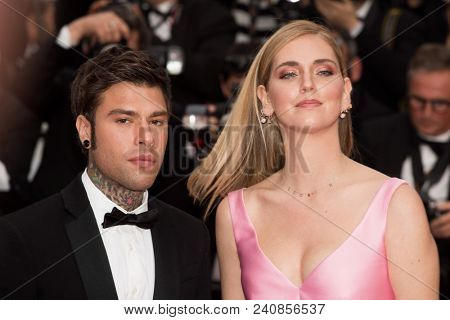 Federico Leonardo Lucia and Chiara Ferragni attend the screening of 'Sink Or Swim (Le Grand Bain)' during the 71st annual Cannes Film Festival at Palais des Festivals on May 13, 2018 in Cannes, France