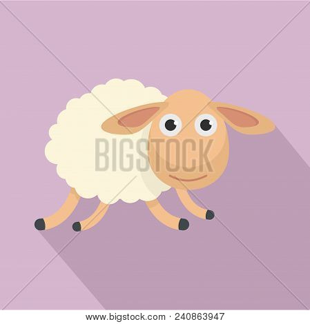 Running Sheep Icon. Flat Illustration Of Running Sheep Vector Icon For Web Design