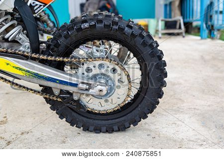 Mechanic Fixing Motocycle Worn Motorcycle Drum Breaks Shoes