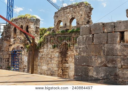 Ruins Of Kesik Minare In Old City Of Antalya. Turkey