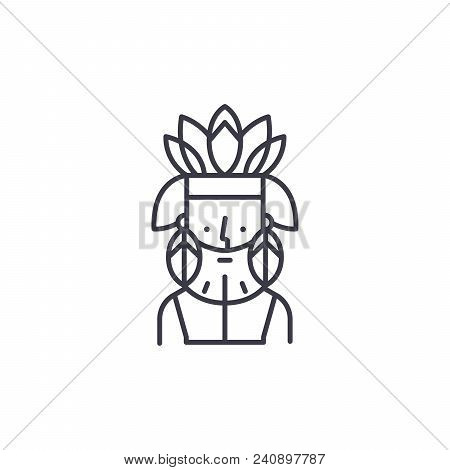 Sagamore Line Icon, Vector Illustration. Sagamore Linear Concept Sign.