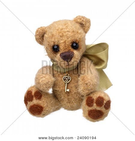 Teddy bear in classico stile vintage isolato on white background