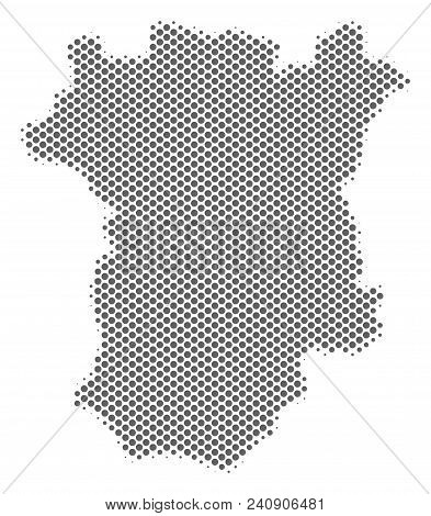 Schematic Chechnya Map. Vector Halftone Territory Scheme. Gray Pixelated Cartographic Concept. Abstr