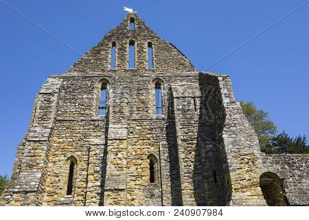Part Of The Ruins Of The Historic Battle Abbey In The Town Of Battle In East Sussex.  The Abbey Is L