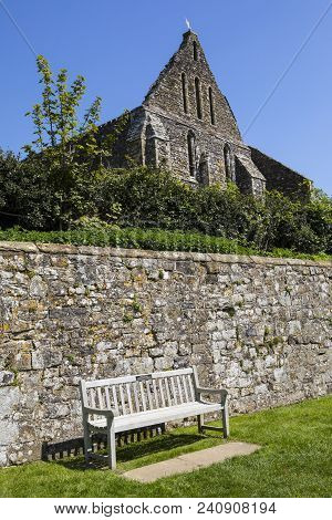A View Of The Ruins Of The Dormitory Of Battle Abbey, Located In The Town Of Battle In East Sussex.