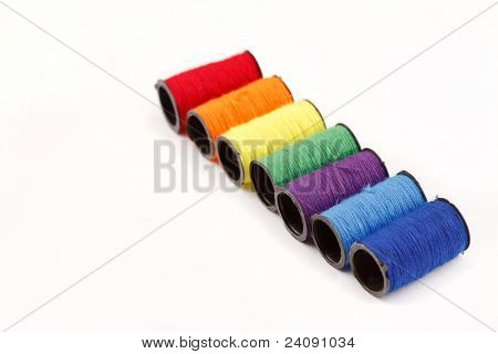 bobbins of lurex thread
