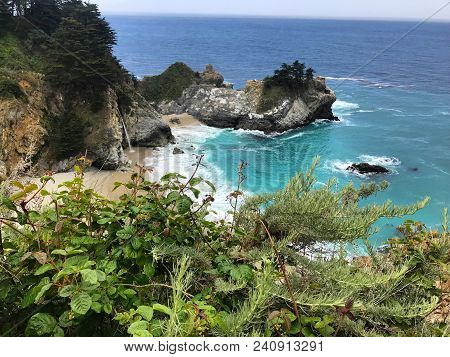 Mc Way Falls At Julia Pfieffer Burns State Park In Big Sur, California. Photo Taken May, 2018.