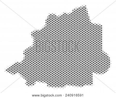 Schematic Vatican Map. Vector Halftone Territorial Scheme. Gray Dot Cartographic Composition. Abstra