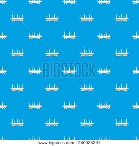 Delivery Wagon Pattern Vector Seamless Blue Repeat For Any Use