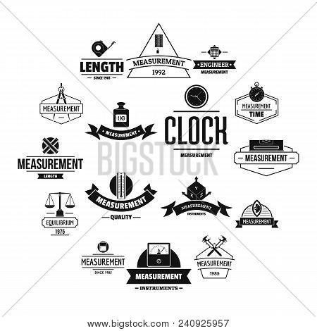 Measure Precision Logo Icons Set. Simple Illustration Of 16 Measure Precision Logo Vector Icons For 