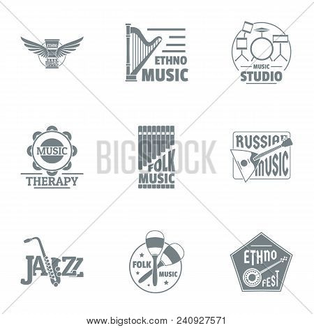 Philharmonic Logo Set. Simple Set Of 9 Philharmonic Vector Logo For Web Isolated On White Background