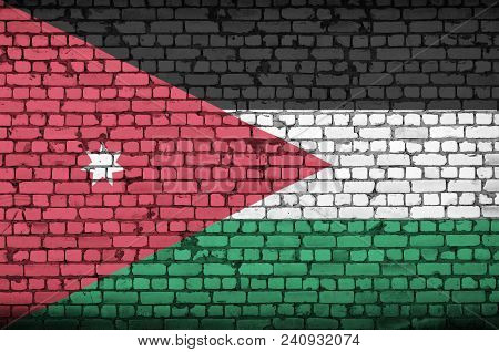 Jordan Flag Is Painted Onto An Old Brick Wall