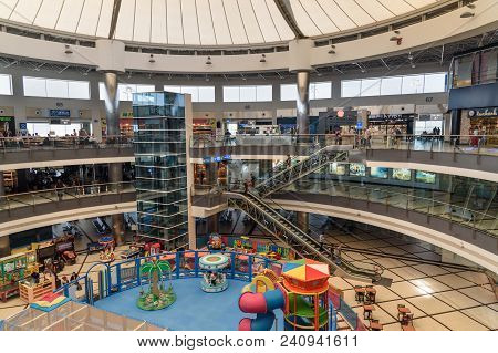 Antalya, Turkey - April 23, 2018: Departure Terminal At International Airport Antalya Havalimani