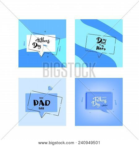 Set Of Happy Father's Day Cards.