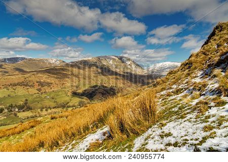 A View From Wansfell Pike Looking Towards A Snow Covered Red Screes.