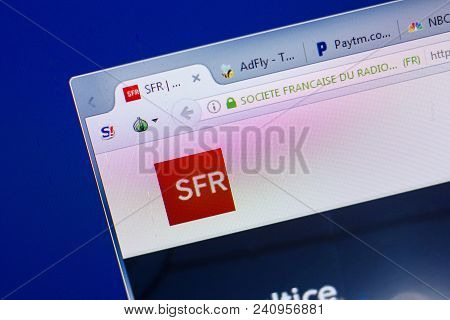 Ryazan, Russia - May 13, 2018: Sfr Website On The Display Of Pc, Url - Sfr.fr