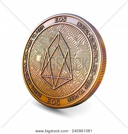 Eos - Cryptocurrency Coin Isolated On White Background. 3d Rendering.