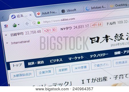 Ryazan, Russia - May 13, 2018: Nikkei Website On The Display Of Pc, Url - Nikkei.com