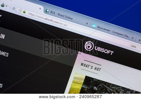 Ryazan, Russia - May 13, 2018: Ubisoft Website On The Display Of Pc, Url - Ubisoft.com