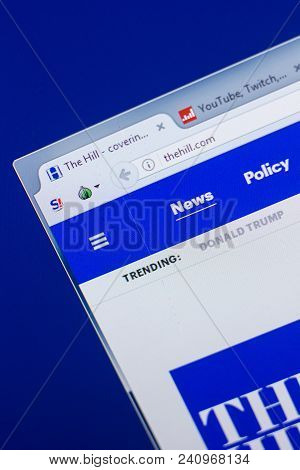 Ryazan, Russia - May 13, 2018: Thehill Website On The Display Of Pc, Url - Thehill.com