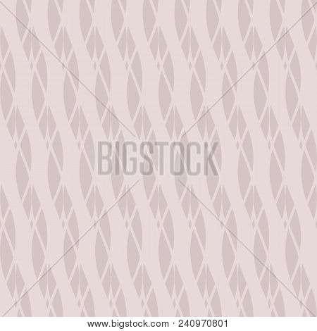 Subtle Vector Seamless Pattern With Diagonal Ropes, Threads, Stripes, Wavy Lines. Abstract Geometric