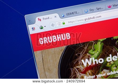 Ryazan, Russia - May 13, 2018: Grubhub Website On The Display Of Pc, Url - Grubhub.com