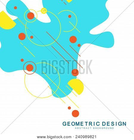 Geometric Abstract Background With Geometric Objects In Minimalistic Flat Style. Shapes And Splash. 