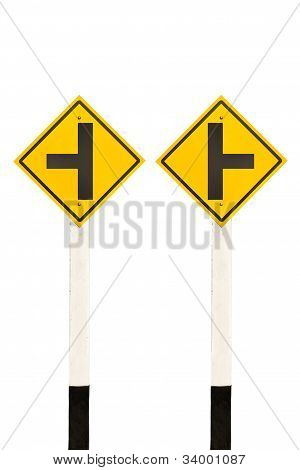 Venstre og højre krydset vejen vejskilt
