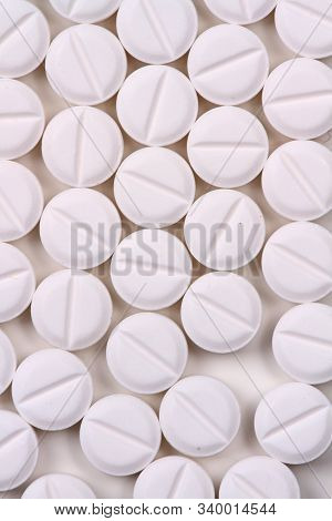 Drugs And Medicines - Different Color Pills On White Background