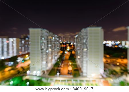 Blurry Background Modern Eunos Hdb Complex In Singapore At Evening