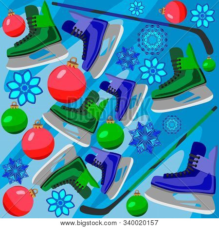 Winter Wallpapers, Images For Snowy Time Of Year. Images Of Ice Hockey Skates, Christmas Tree Toys A