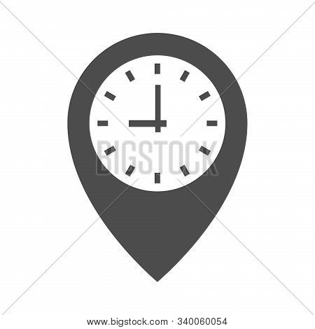 Pointer With Clock Dial Vector Icon Isolated On White Background. Pointer Flat Icon For Web, Mobile 