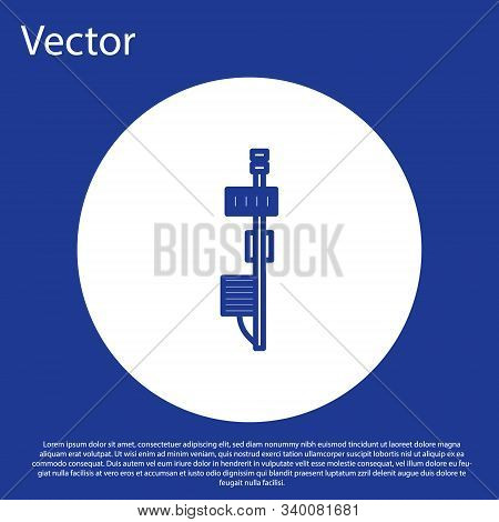 Blue Line Standalone Sensor Icon Isolated On Blue Background. White Circle Button. Vector Illustrati