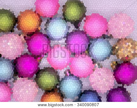 Christmas Bright Colorful Balls On A Light Background.
