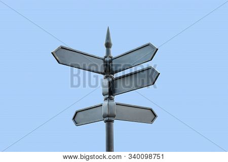 Sign Of Different Way Directions. Road Guide Destination. Choose Right Way Of Life Concept.