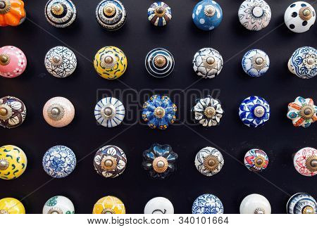 Traditional Background In Heraklion, Crete, Greece, A Souvenir Shop.