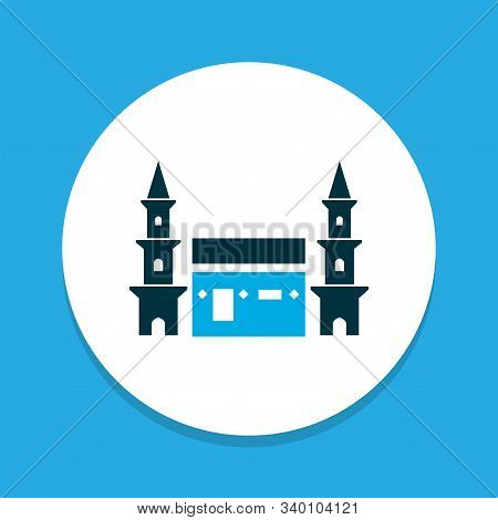 Mecca Icon Colored Symbol. Premium Quality Isolated Hejaz Element In Trendy Style.